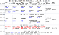 李锋青少年教育学校2020年11月第1周课程表：情绪调控